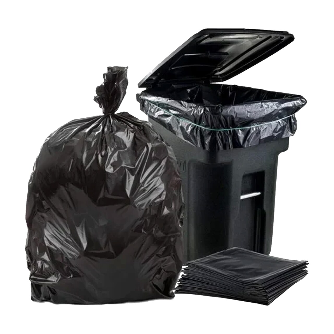 Radyan Poly bag. Black Heavy Duty Trash Bags. Robust Trash bags,  Heavyweight Garbage, Rugged Waste bags, Trash Bags Large Black Heavy Duty  Can Liners.